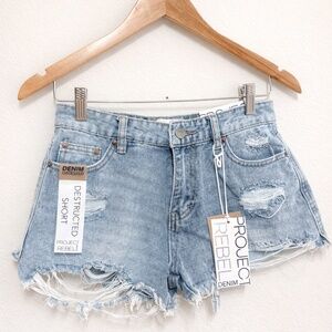 Project Rebel Distressed Denim Shorts